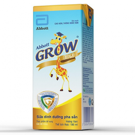 Sữa dinh dưỡng pha sẵn Abbott Grow Gold vani 180ml (Thùng 48 hộp)