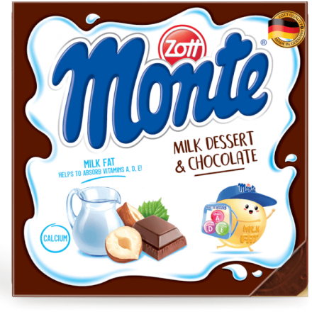 Váng sữa zott Monte Hương chocolate  lốc 4 x 55gr