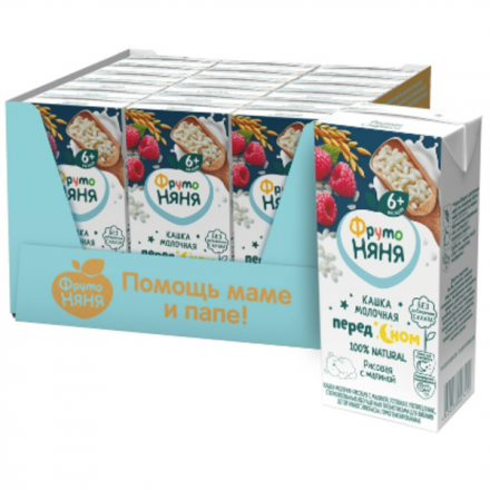 Sữa Đêm Fruto Gạo Vị Mâm Xôi 200ml (Trên 6 Tháng) (Thùng 18 hộp)