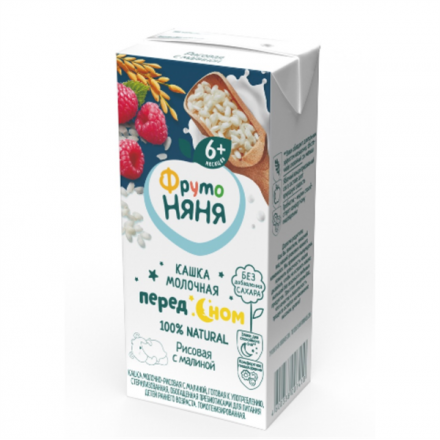 Sữa Đêm Fruto Gạo Vị Mâm Xôi 200ml (Trên 6 Tháng) (Thùng 18 hộp)