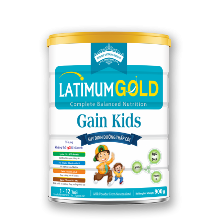 Latimum Gold Gain Kids (Dành cho trẻ suy dinh dưỡng thấp còi từ 1-12 tuổi)