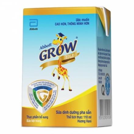 Sữa dinh dưỡng pha sẵn Abbott Grow Gold vani 110ml (Lốc 4 hộp)