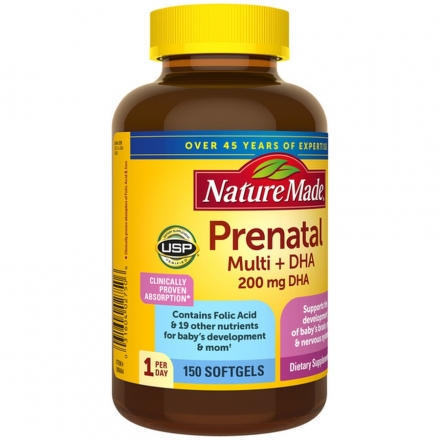 [Date 2024] Nature Made Prenatal Multi + DHA - Vitamin Tổng Hợp Cho Bà Bầu Của Mỹ, 150 viên